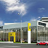 Архитектурное решение многофункционального офисного и торгового центра Renoult и Volvo.
